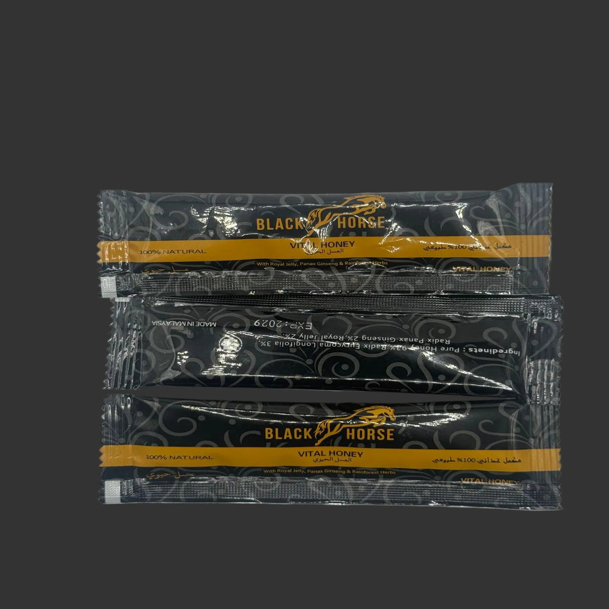 Miel de Vitalité Black Horse SexoForte - Pack découverte 3 sachets de 20g